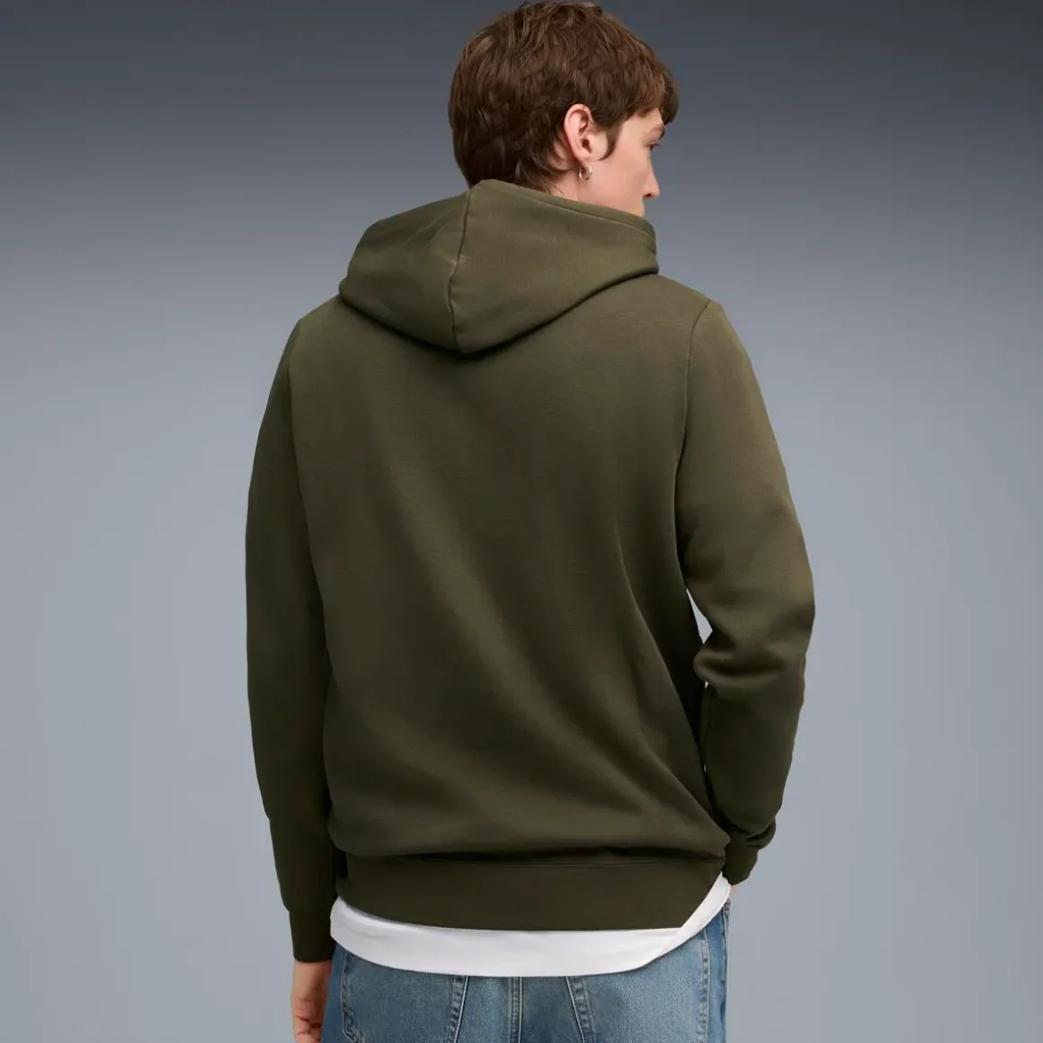Felpa con cappuccio verde militare da Uomo Puma