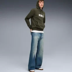 Felpa con cappuccio verde militare da Uomo Puma
