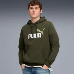 Felpa con cappuccio verde militare da Uomo Puma