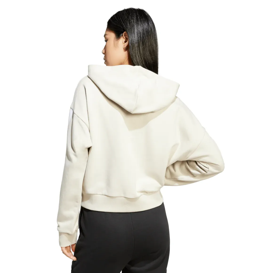 Felpa con zip bianca da Donna adidas W 3S FT FZ HD