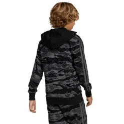 Felpa con zip da Ragazzo e Ragazza nera con stampa camouflage adidas