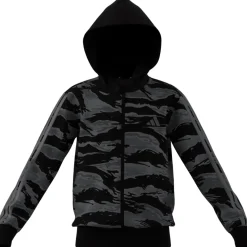 Felpa con zip da Ragazzo e Ragazza nera con stampa camouflage adidas