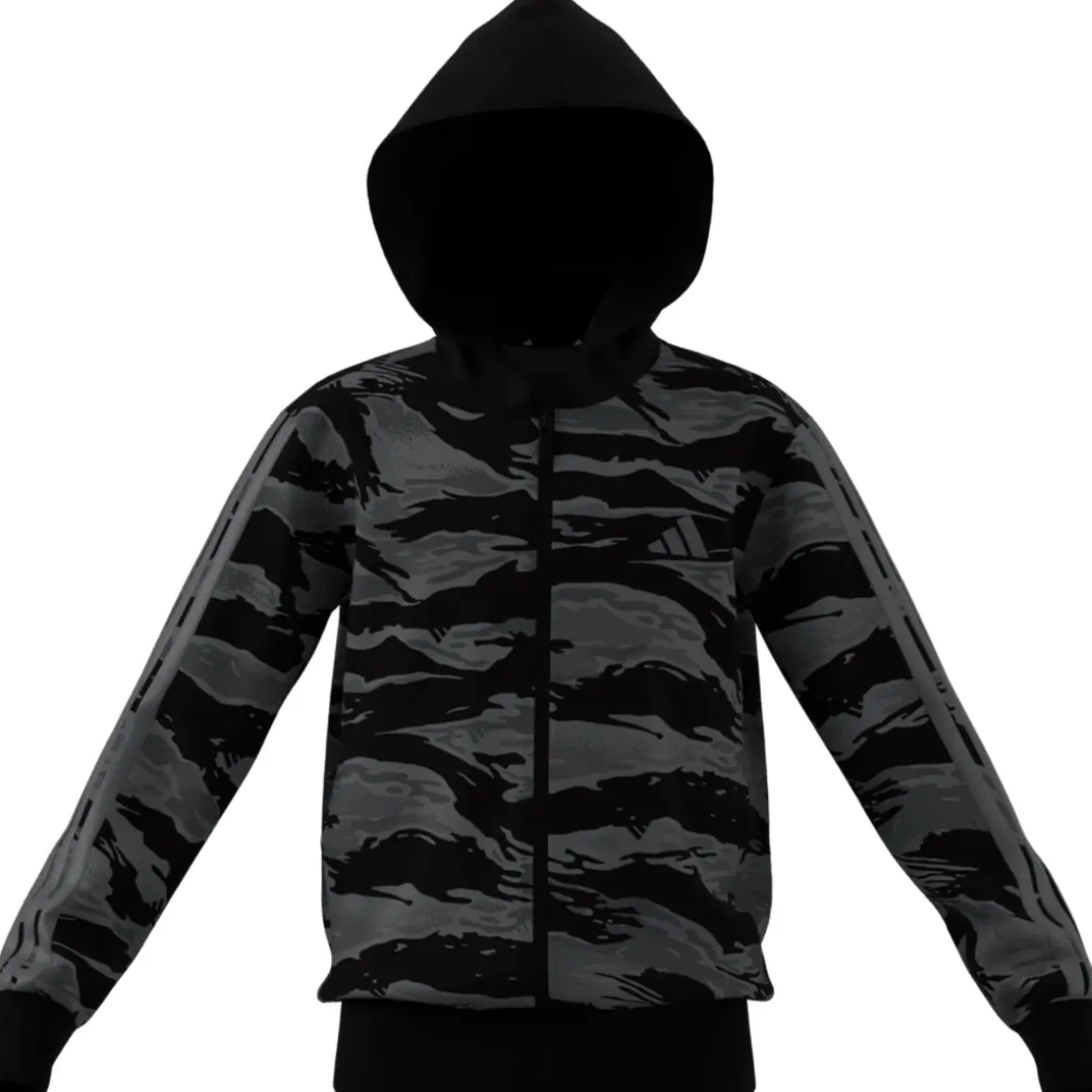 Felpa con zip da Ragazzo e Ragazza nera con stampa camouflage adidas