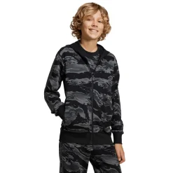 Felpa con zip da Ragazzo e Ragazza nera con stampa camouflage adidas