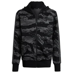 Felpa con zip da Ragazzo e Ragazza nera con stampa camouflage adidas
