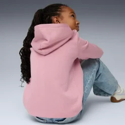 Felpa da bambina rosa con cappuccio e grande logo bianco Puma Essentials