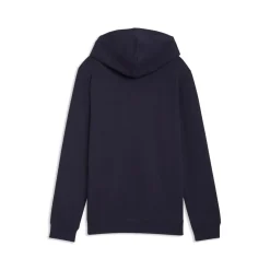 Felpa da bambino blu con cappuccio e maxi logo frontale Puma