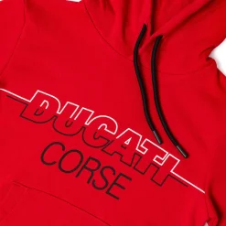 Felpa da Bambino con cappuccio rossa e tasca a marsupio Ducati Corse