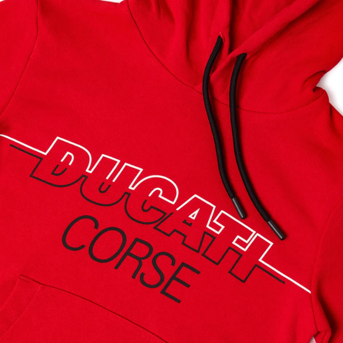 Felpa da Bambino con cappuccio rossa e tasca a marsupio Ducati Corse