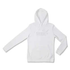 Felpa da Donna Bianca con cappuccio logo frontale in strass Puma