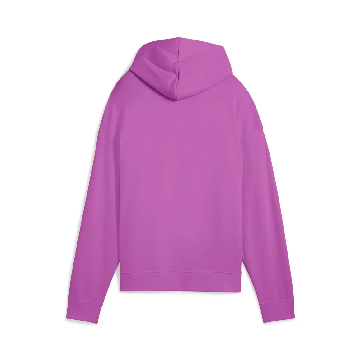 Felpa da donna violetta in cotone con logo bianco e cappuccio Puma