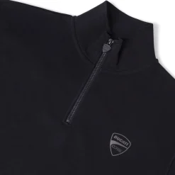 Felpa da Uomo Blu con mezza zip e loghi a contrasto Ducati Corse