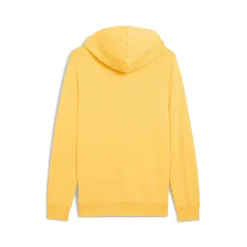 Felpa da uomo gialla in cotone con cappuccio e logo a contrasto Puma