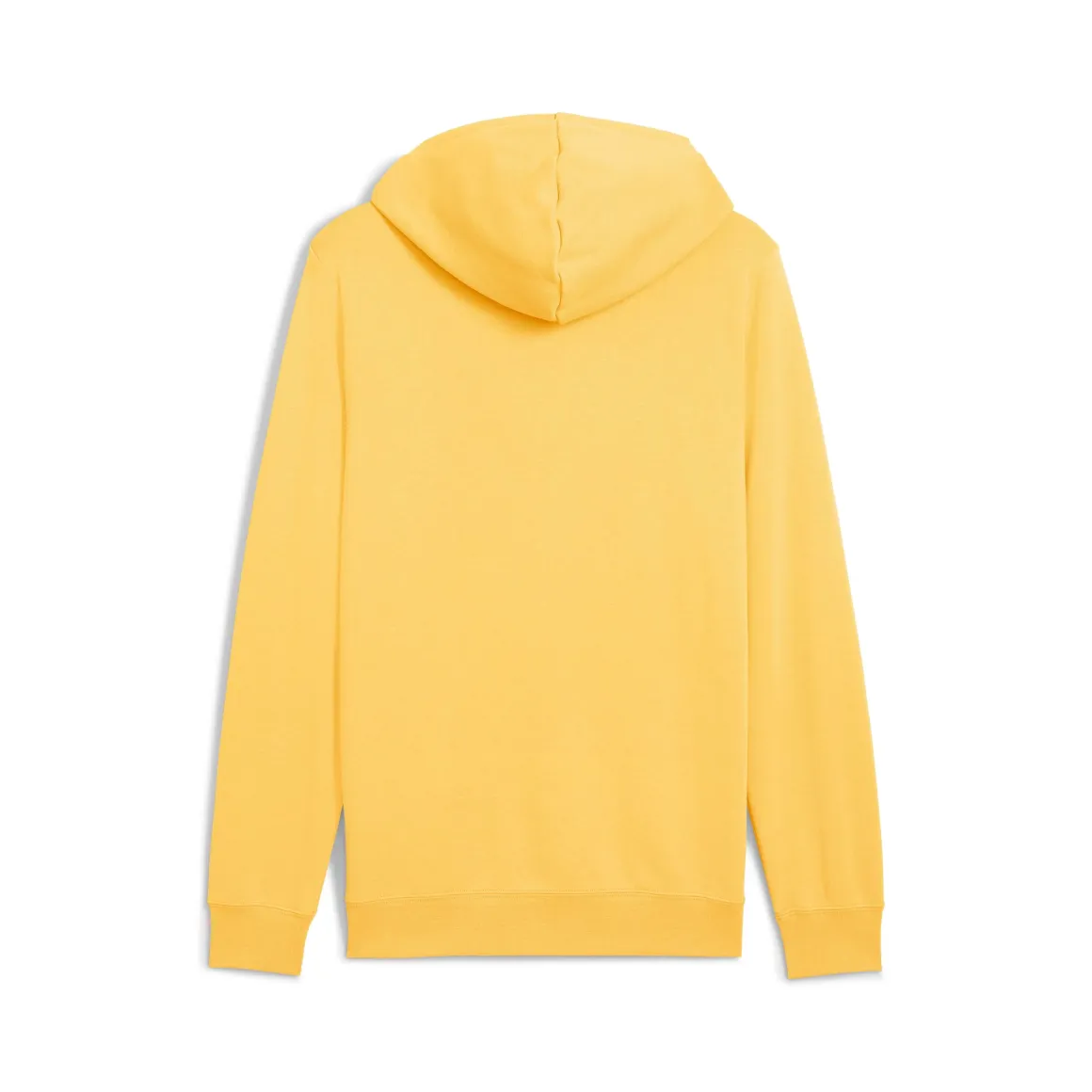 Felpa da uomo gialla in cotone con cappuccio e logo a contrasto Puma