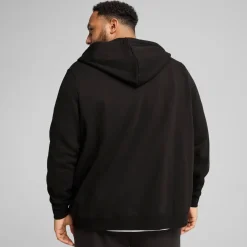 Felpa Full Zip da uomo nera Puma Essentials con cappuccio