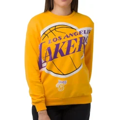 Felpa girocollo da Donna Giallo ocra con stampa LA Lakers NBA