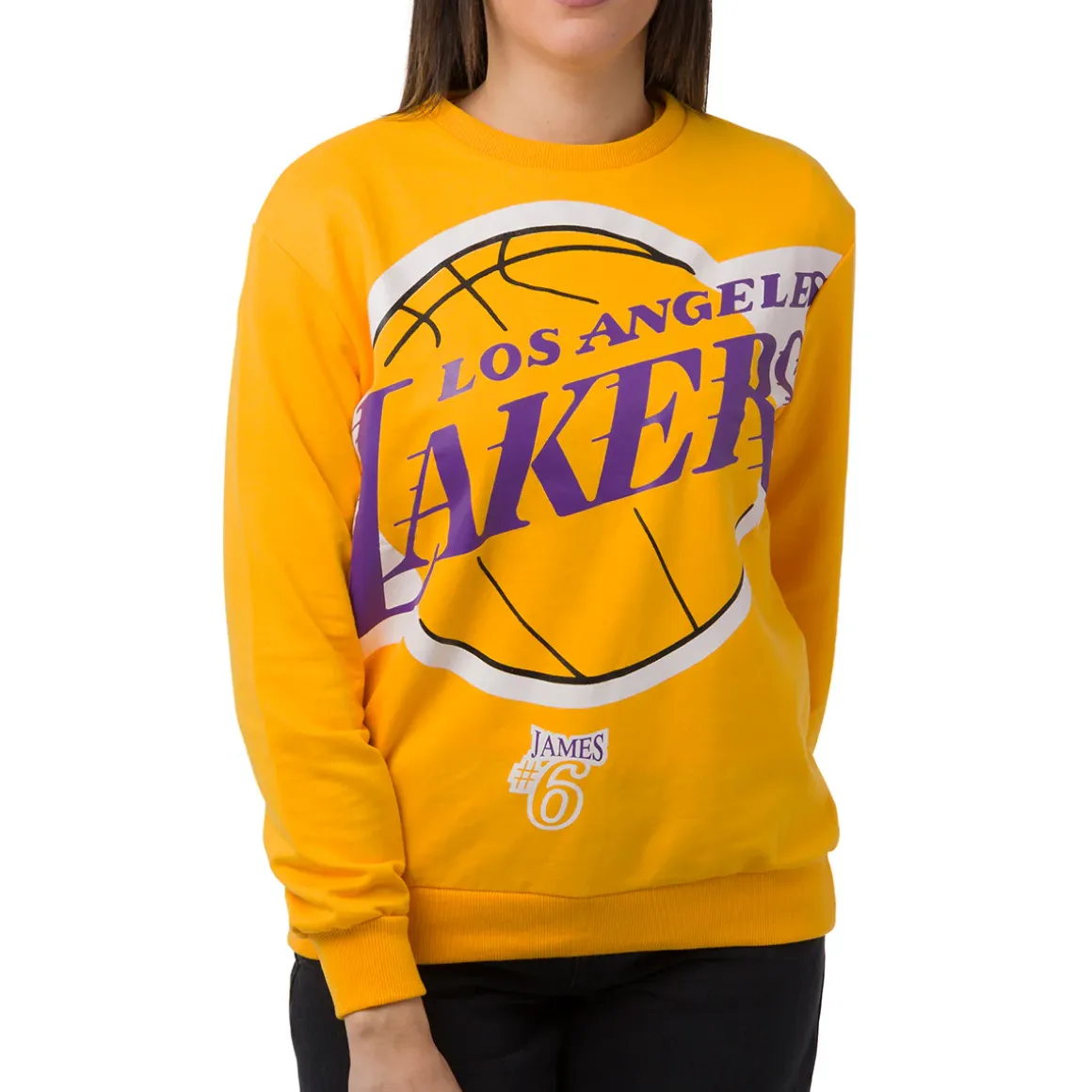 Felpa girocollo da Donna Giallo ocra con stampa LA Lakers NBA
