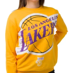 Felpa girocollo da Donna Giallo ocra con stampa LA Lakers NBA
