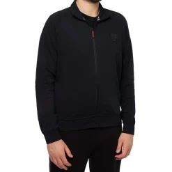 Felpa girocollo da uomo in cotone blu navy con zip Ducati Corse