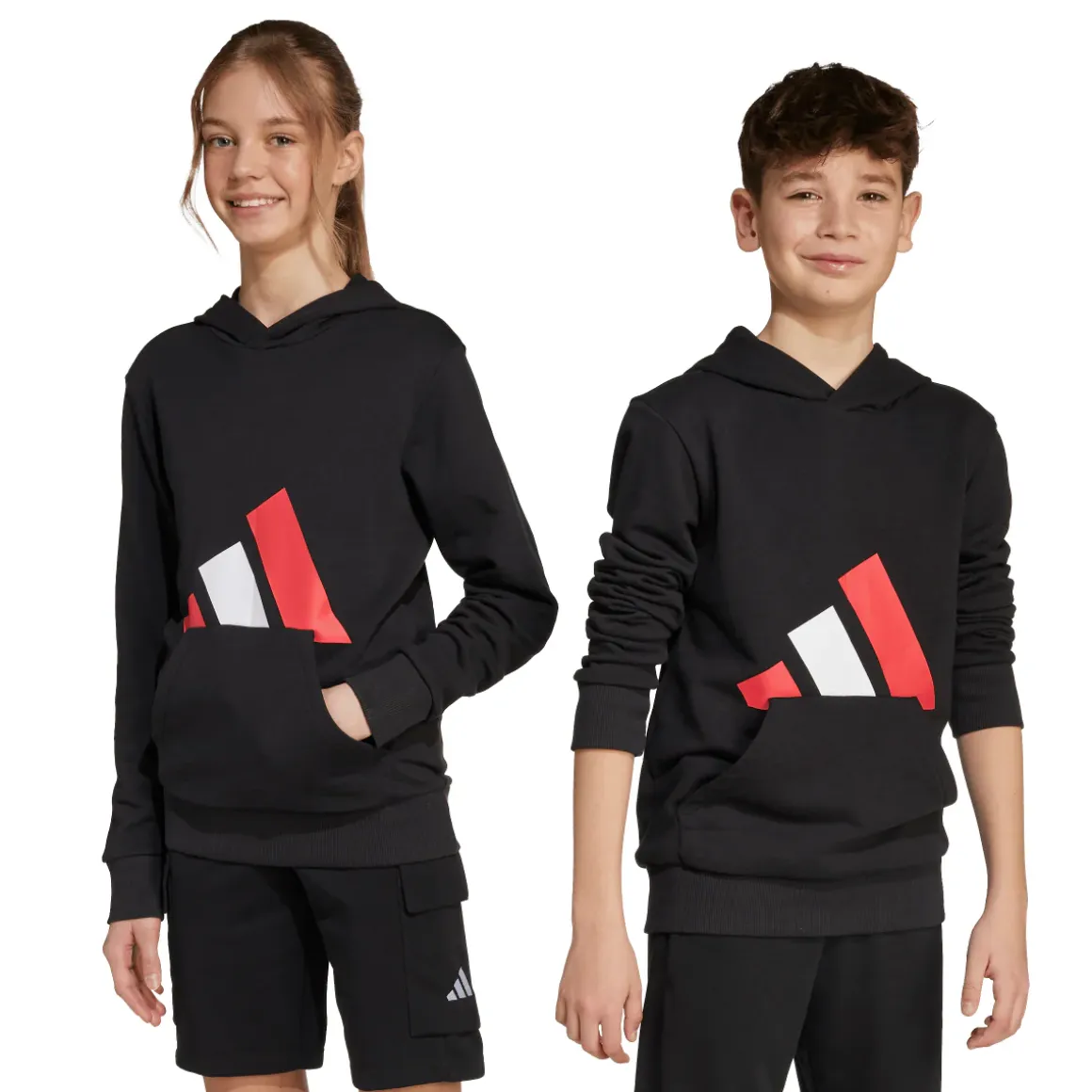Felpa nera con logo adidas da Bambino J BL FT HD 280
