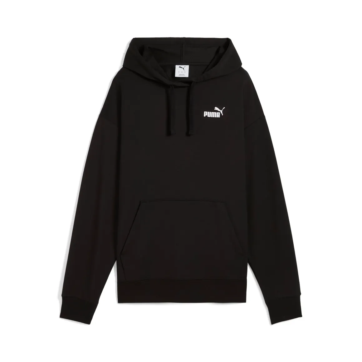 Felpa nera da donna con cappuccio e tasca Puma Ess