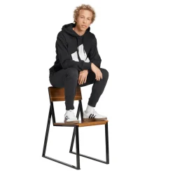 Felpa nera da Uomo con cappuccio e logo adidas