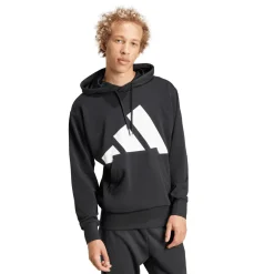 Felpa nera da Uomo con cappuccio e logo adidas