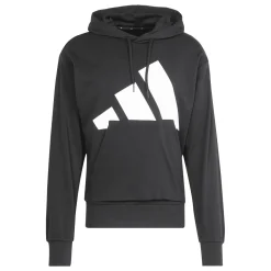 Felpa nera da Uomo con cappuccio e logo adidas
