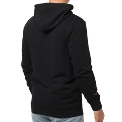 Felpa nera da Uomo con cappuccio e logo arancione Tonino Lamborghini