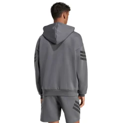 Felpa sportiva da uomo grigio con zip e le iconiche 3-Stripes adidas