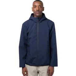 Giacca a vento da uomo Blu impermeabile con cappuccio e tasche Tonino Lamborghini