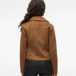 Giacca Biker marrone da Donna effetto scamosciato Vero Moda