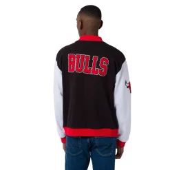 Giacca Bomber da Uomo rossa bianca e nera con ricami Chicago Bulls NBA