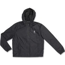 Giacca sportiva antivento da Uomo nera con zip GymRun