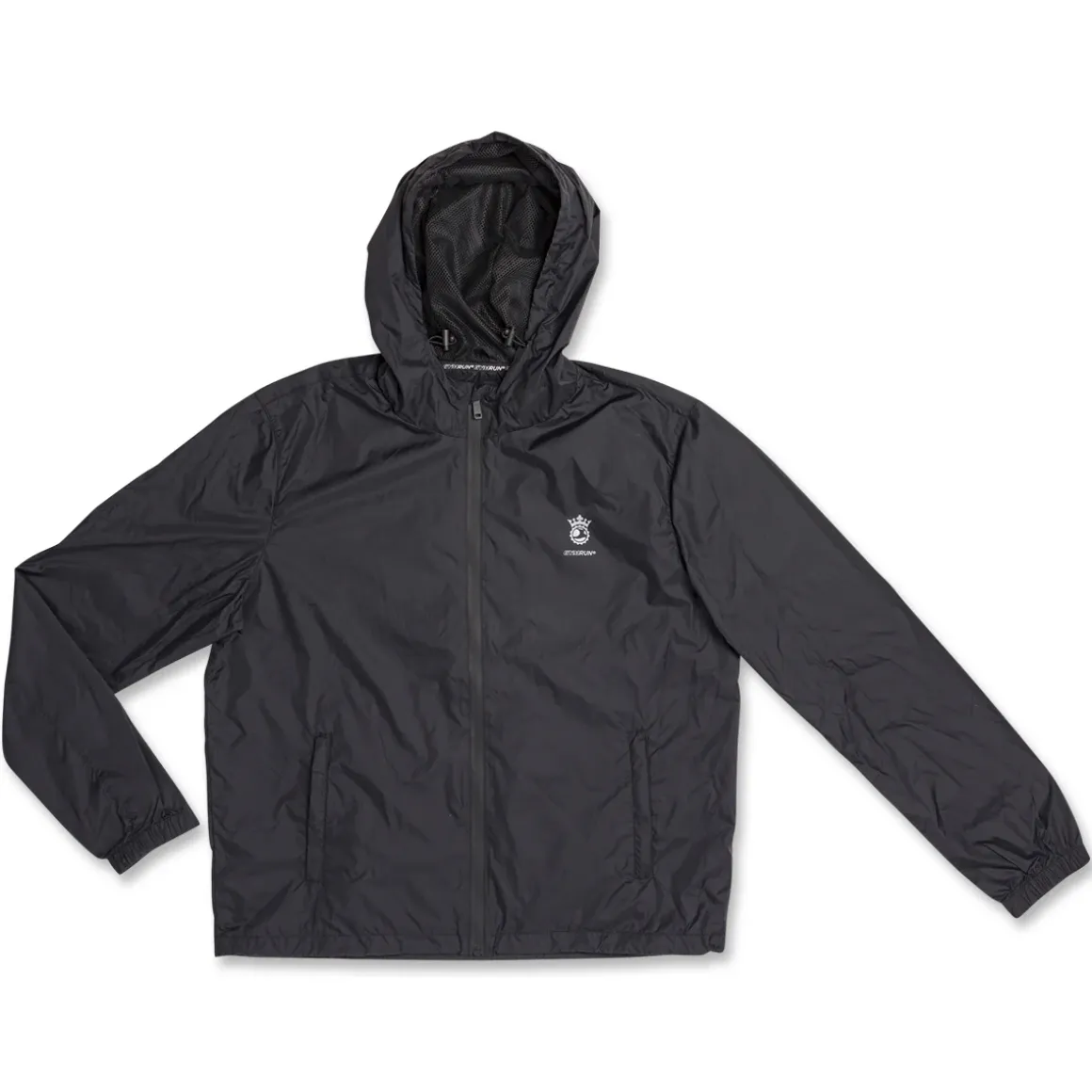 Giacca sportiva antivento da Uomo nera con zip GymRun