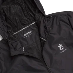 Giacca sportiva antivento da Uomo nera con zip GymRun