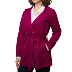 Giacca Trench da donna fucsia in tessuto effetto ciniglia Swish Jeans