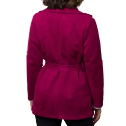 Giacca Trench da donna fucsia in tessuto effetto ciniglia Swish Jeans