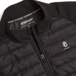 Gilet da running Uomo nero GymRun imbottito con cerniera