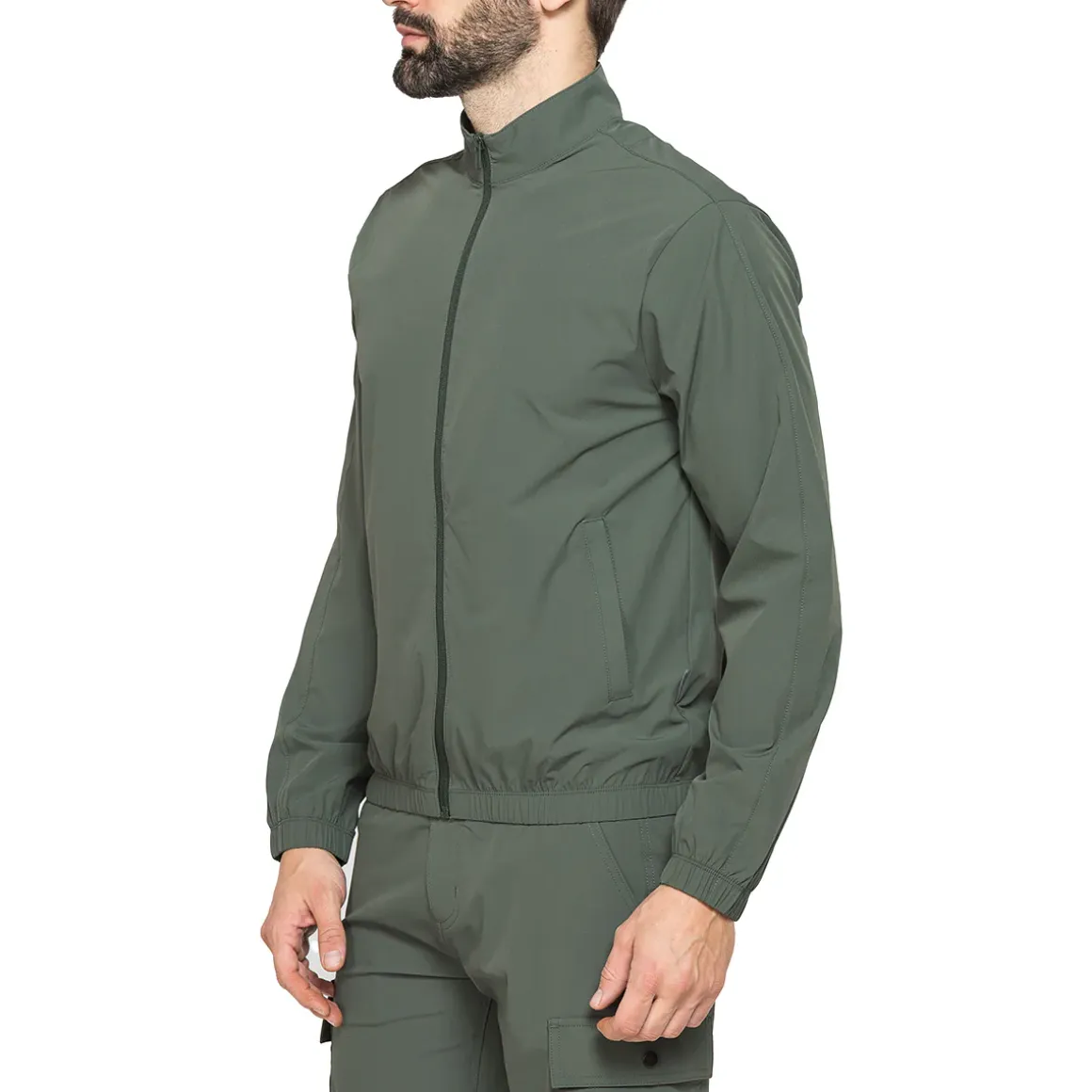 Giubbino leggero da Uomo verde con zip e tasche laterali Carrera Jeans