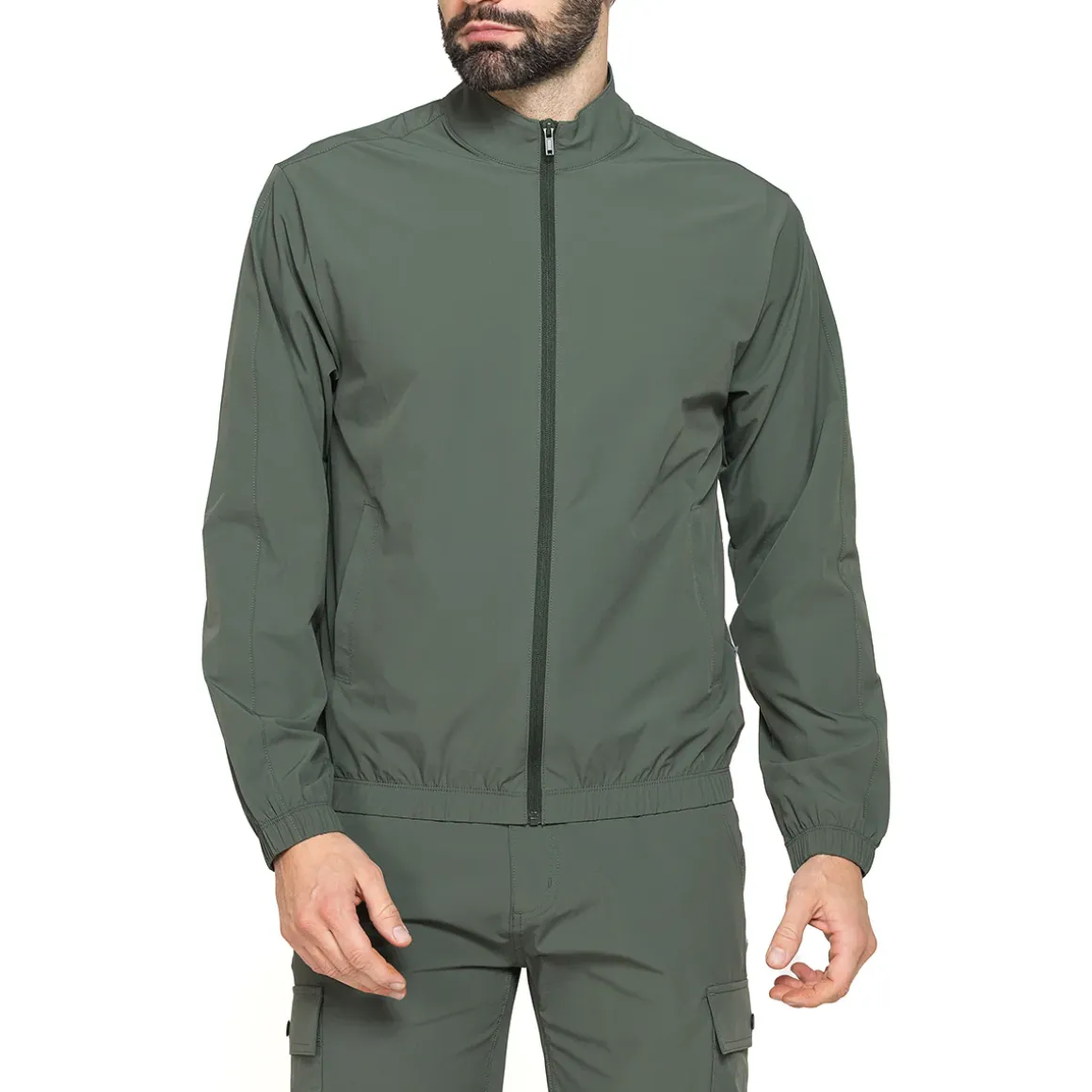 Giubbino leggero da Uomo verde con zip e tasche laterali Carrera Jeans