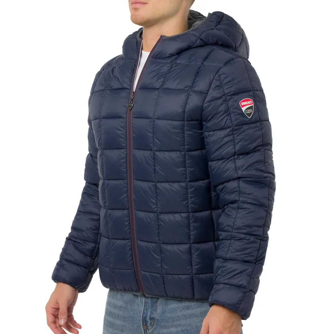 Giubbotto Double-Face Uomo grigio e blu con cappuccio Ducati Corse