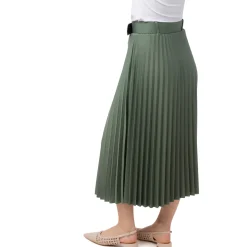 Gonna effetto plissettato da Donna verde militare con cintura Swish Jeans