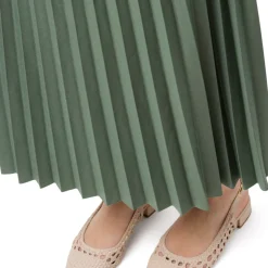 Gonna effetto plissettato da Donna verde militare con cintura Swish Jeans