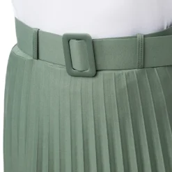 Gonna effetto plissettato da Donna verde militare con cintura Swish Jeans