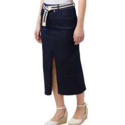 Gonna in denim da Donna con spacco e cintura Swish Jeans