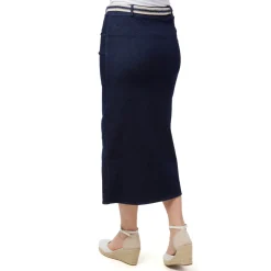 Gonna in denim da Donna con spacco e cintura Swish Jeans