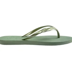 Infradito da Donna verde salvia con fascette metallizzate Havaianas