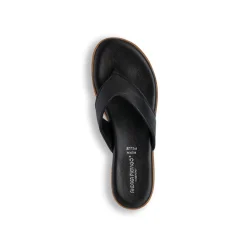 Infradito nere da Donna in pelle con suola platform Primopiano