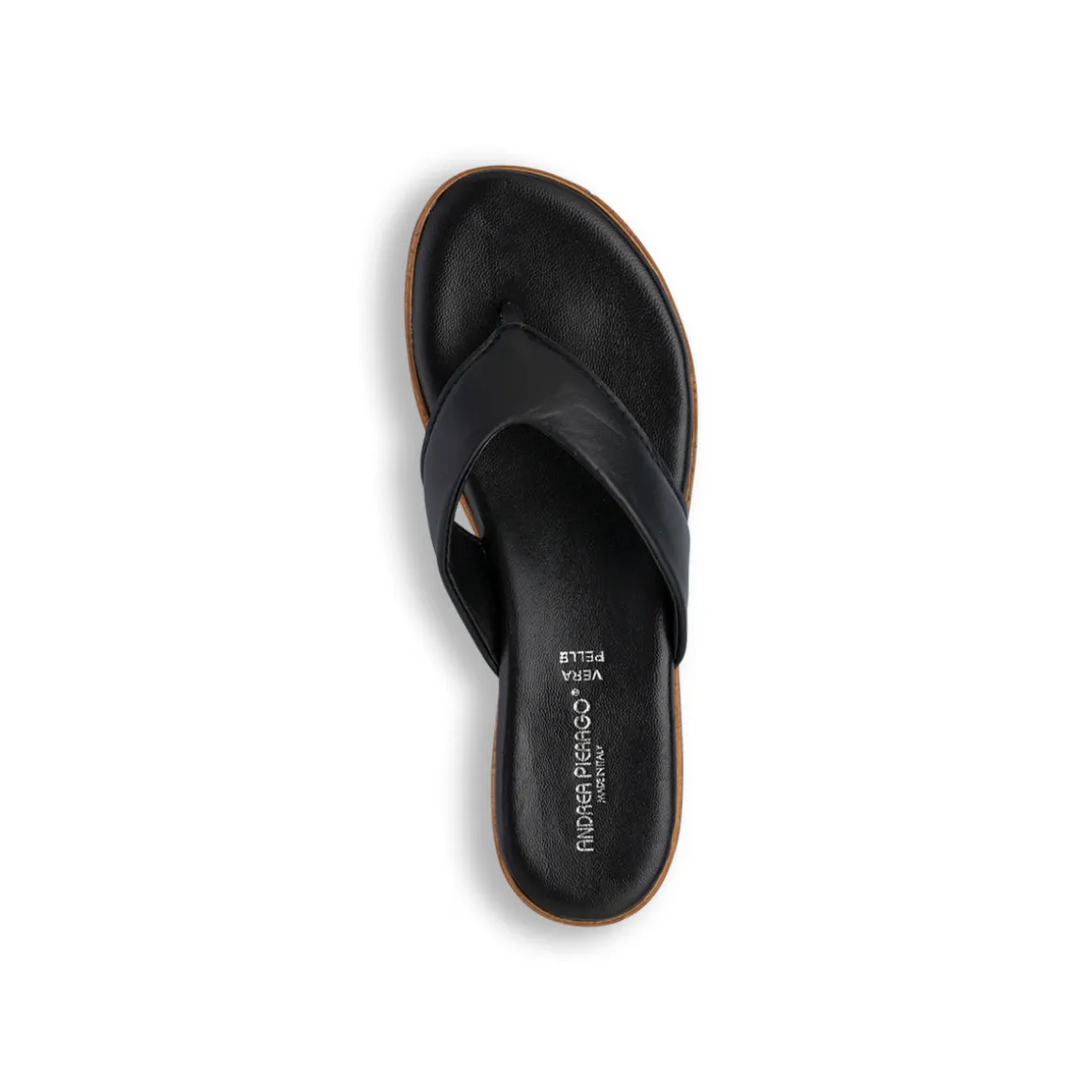 Infradito nere da Donna in pelle con suola platform Primopiano